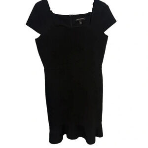 Banana Republic Black Cap Sleeve Square Neck Size 8 Sheath Dress Fitted Mini